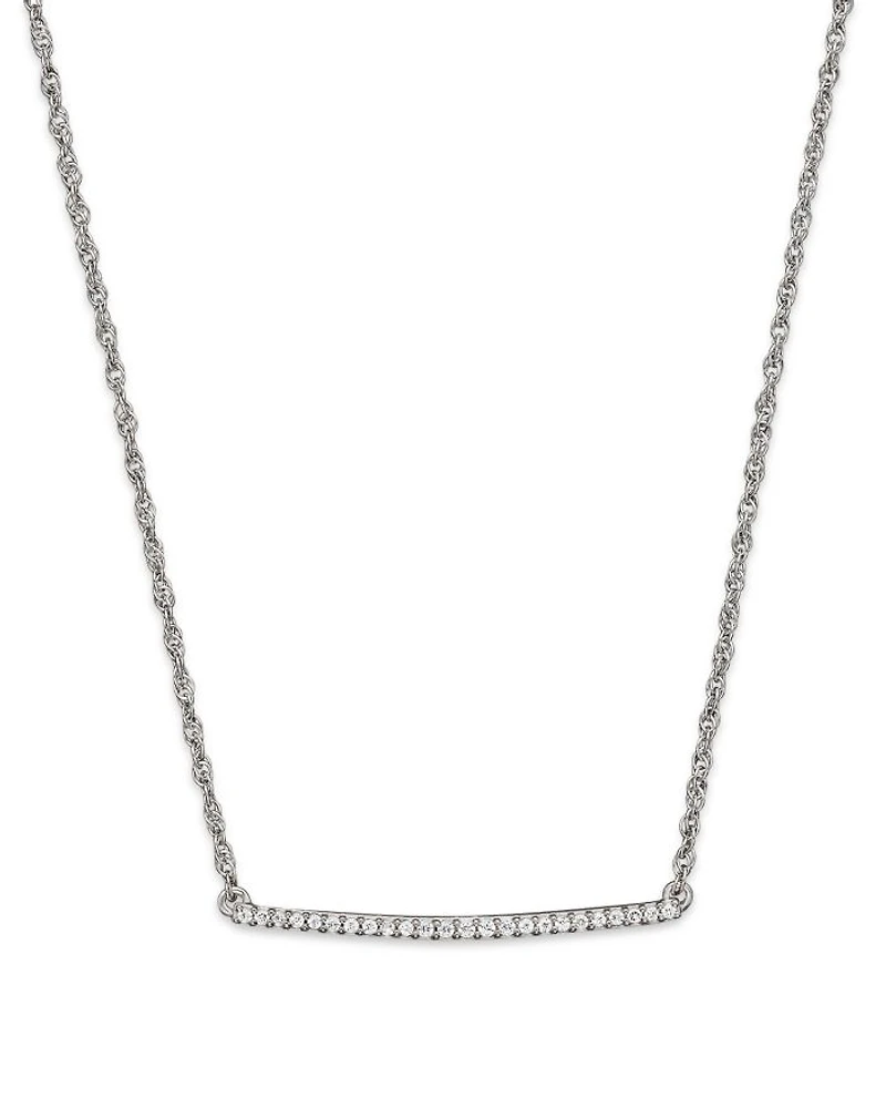 14K Gold Mini Diamond Bar Necklace, 0.10 tcw - Exclusive