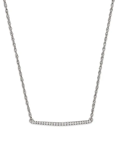 14K Gold Mini Diamond Bar Necklace, 0.10 tcw - Exclusive