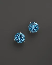 Blue Topaz Round Earrings