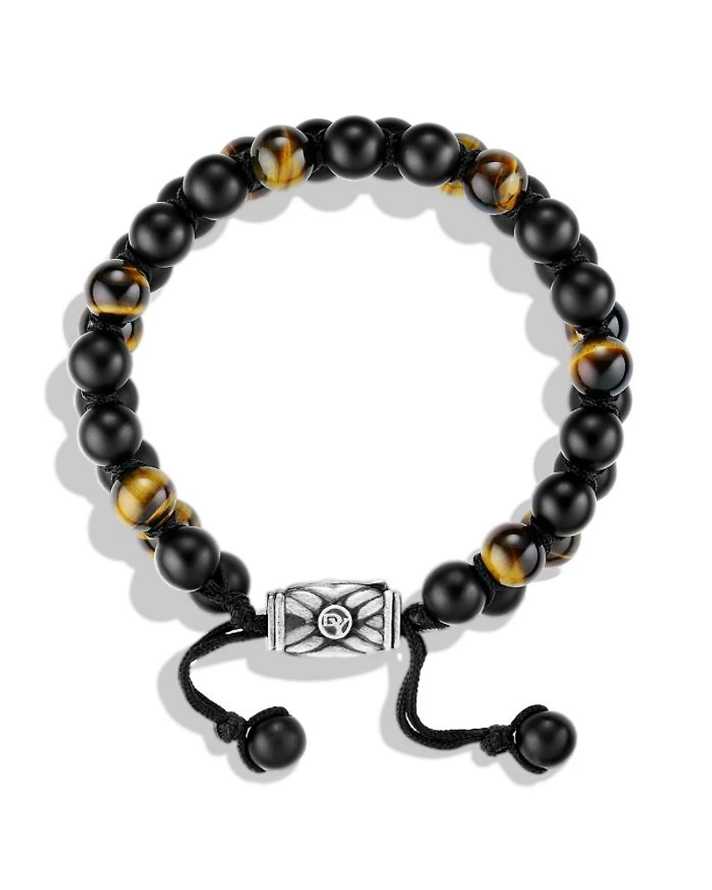 Men's Spiritual Beads Two-Row Bracelet with Black Onyx & Tiger's Eye