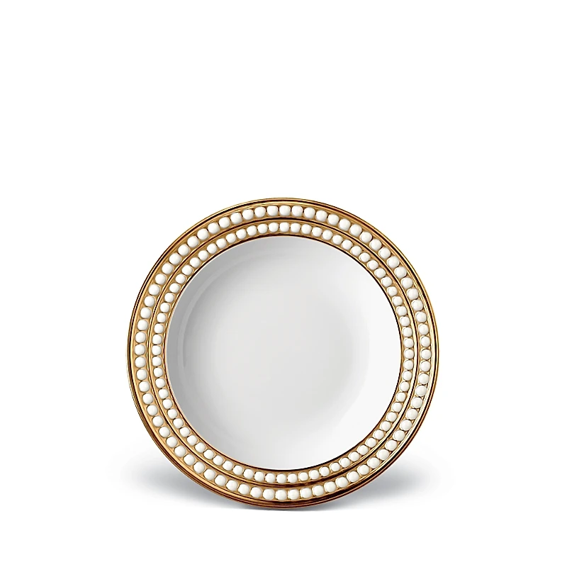L'Objet Perlee Gold Soup Plate
