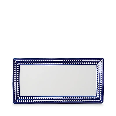 L'Objet Perlee Bleu 16 Rectangular Tray