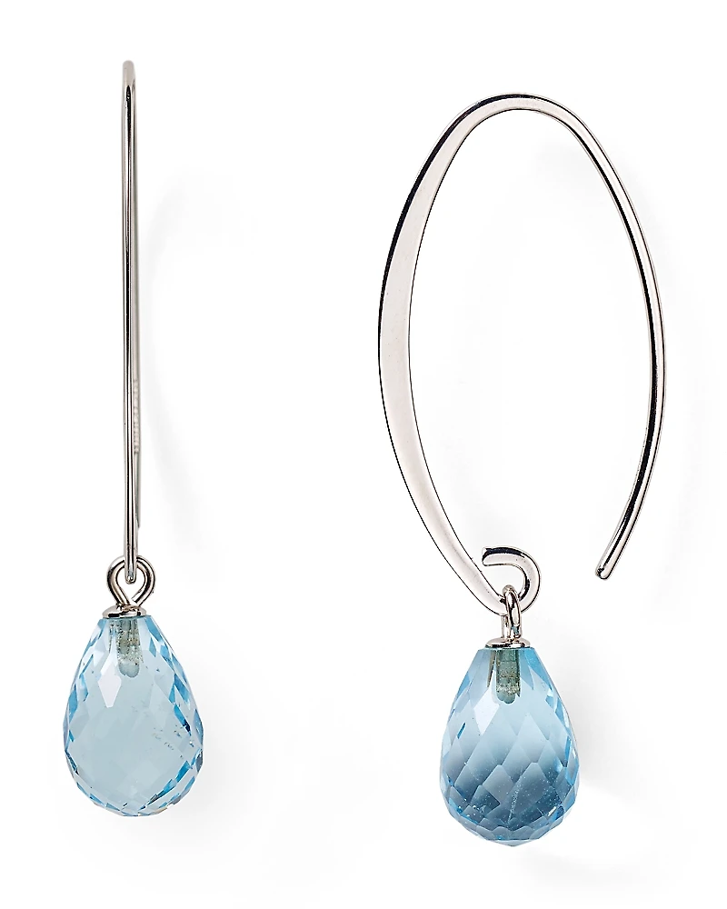 Sterling Silver & Blue Topaz Drop Earrings