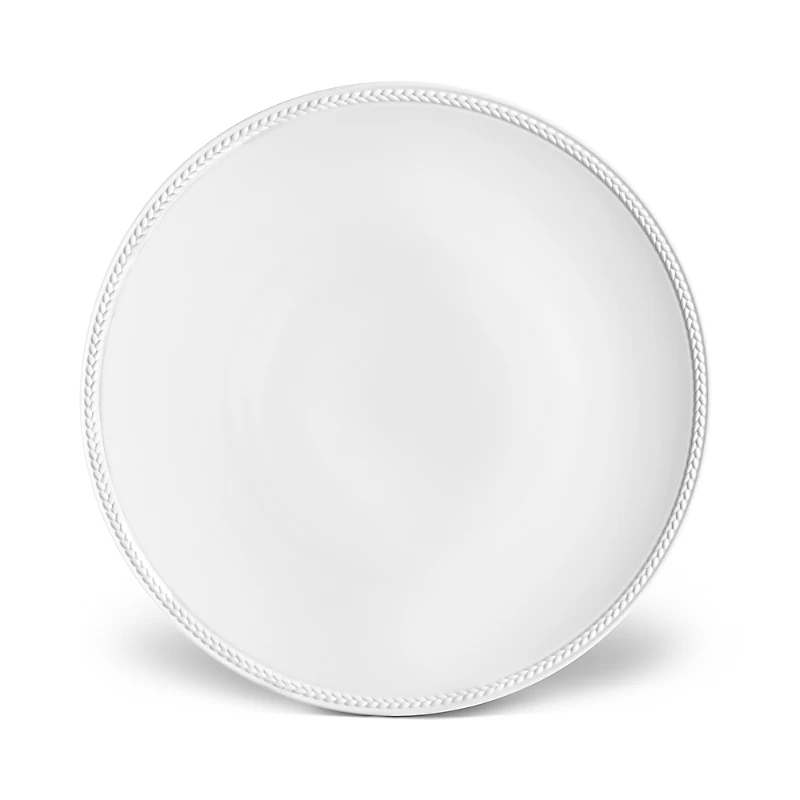 L'Objet Soie Tressee White Dinner Plate