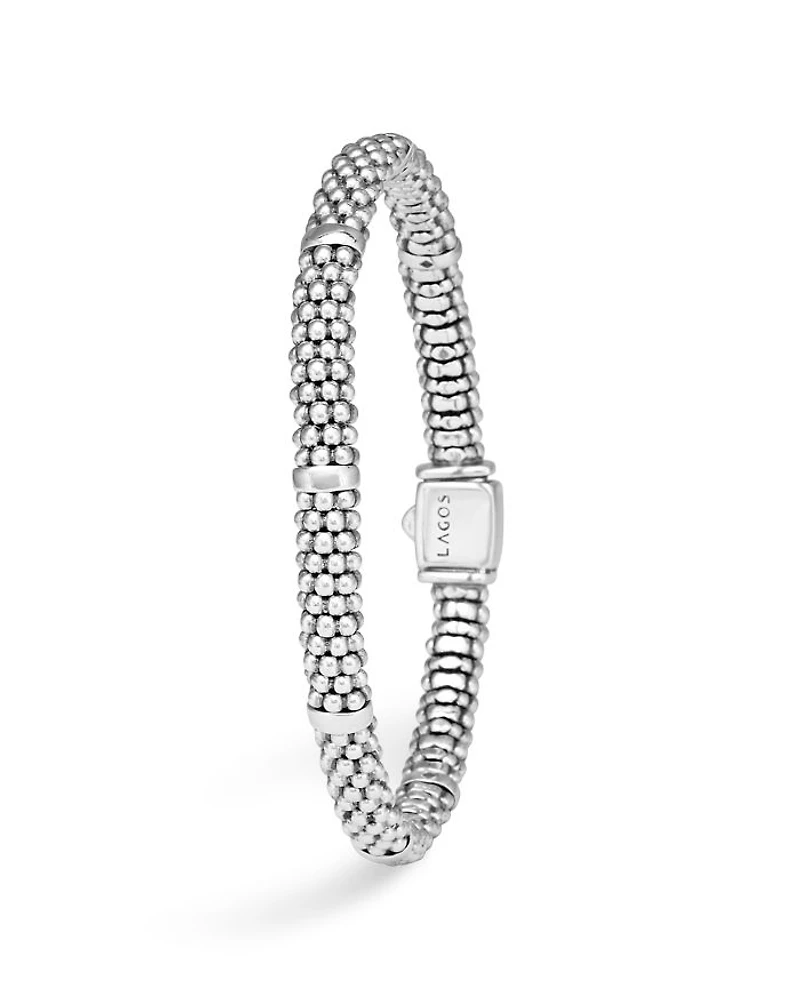 Sterling Silver Signature Caviar Bracelet