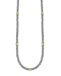 LAGOS Signature Caviar Sterling Silver & 18K Gold Rope Necklace, 16"