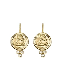 Temple St. Clair 18K Yellow Gold Angel Earrings with Diamonds