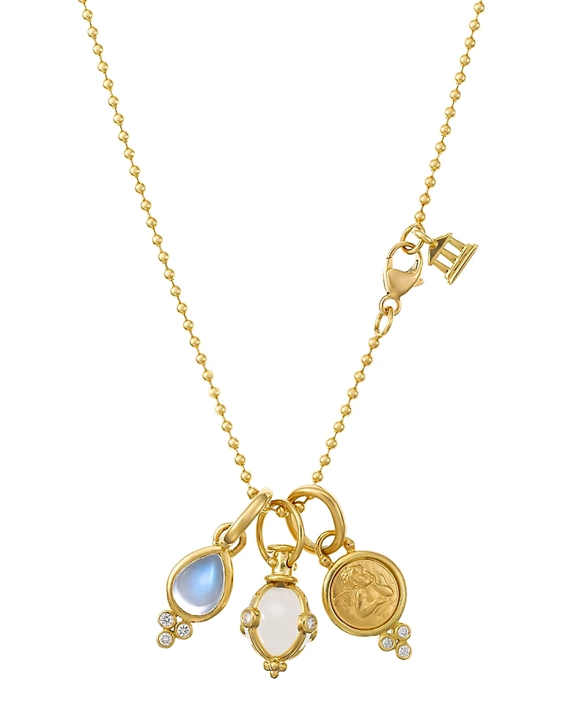 Temple St. Clair 18K Yellow Gold Three-Charm Gift Set with Chain, 16