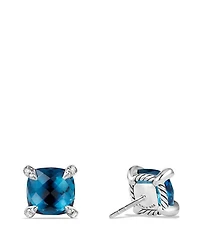 Sterling Silver Châtelaine Stud Earrings with Gemstones & Diamonds