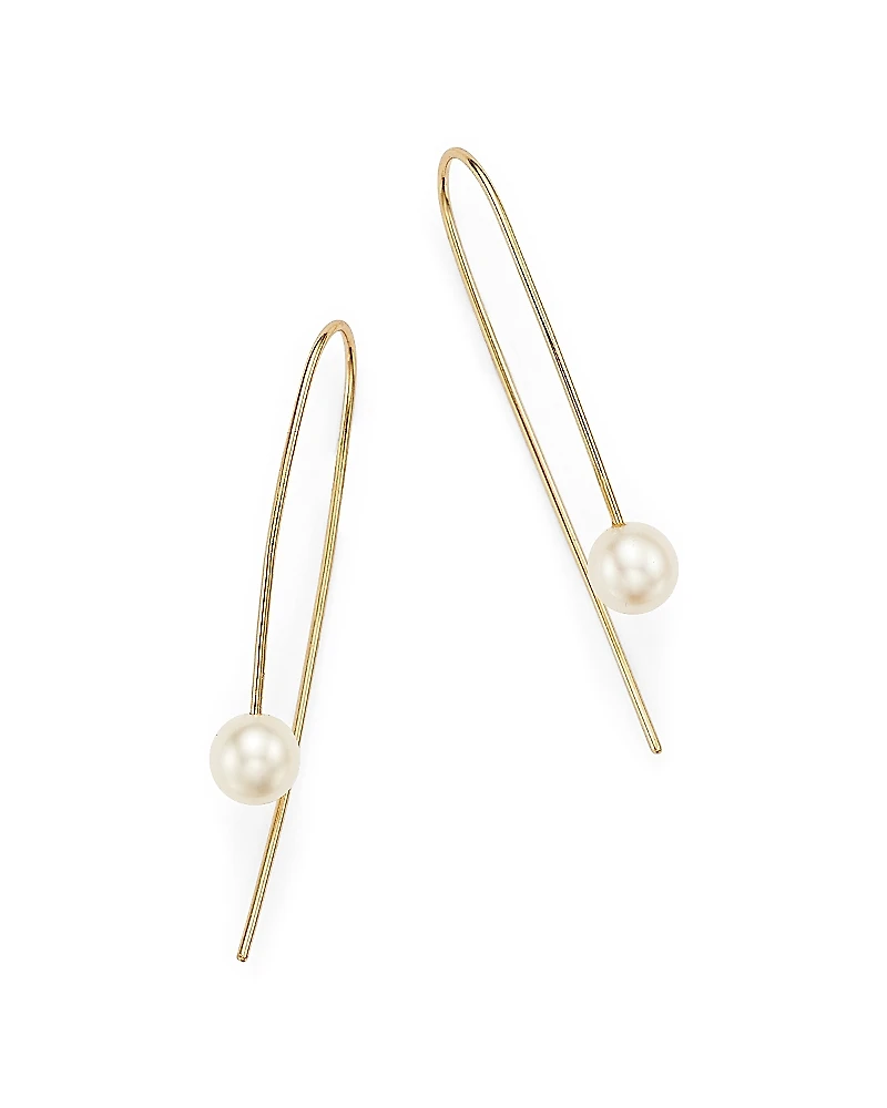 Zoe Chicco 14K Yellow Gold Wire Earrings with Cultured Freshwater Pearls