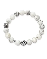 Sterling Silver Maya Ball Beaded Howlite Bracelet, 10mm