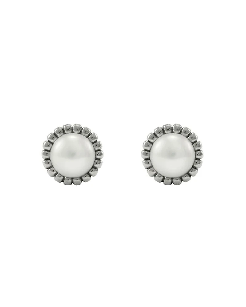 LAGOS Sterling Silver Fluted Freshwater Pearl Earrings