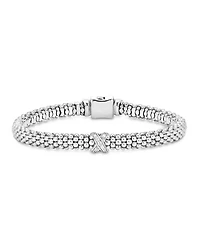 Sterling Silver Embrace Collection Rope Bracelet with Diamonds