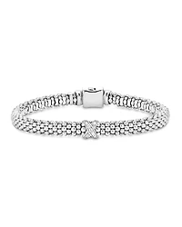 Lagos Sterling Silver Embrace Collection Rope Bracelet with Diamonds