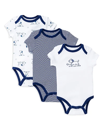 Little Me Boys' Puppy Bodysuit, 3 Pack - Baby