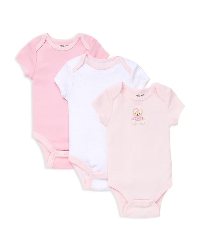 Little Me Girls' Bear Bodysuit, 3 Pack - Baby