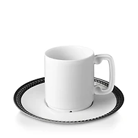 L'Objet Soie Tressee Black Espresso Cup and Saucer