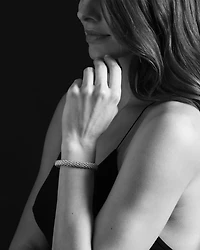 Sterling Silver Signature Caviar Oval Rope Bracelet