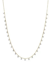 Meira T 14K Yellow and White Gold Diamond Bezel Dangle Necklace, 15