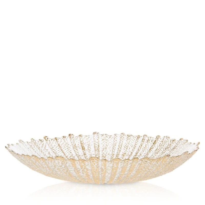 Rufolo Glass Gold Large Serving Bowl