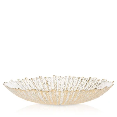 Rufolo Glass Gold Large Serving Bowl