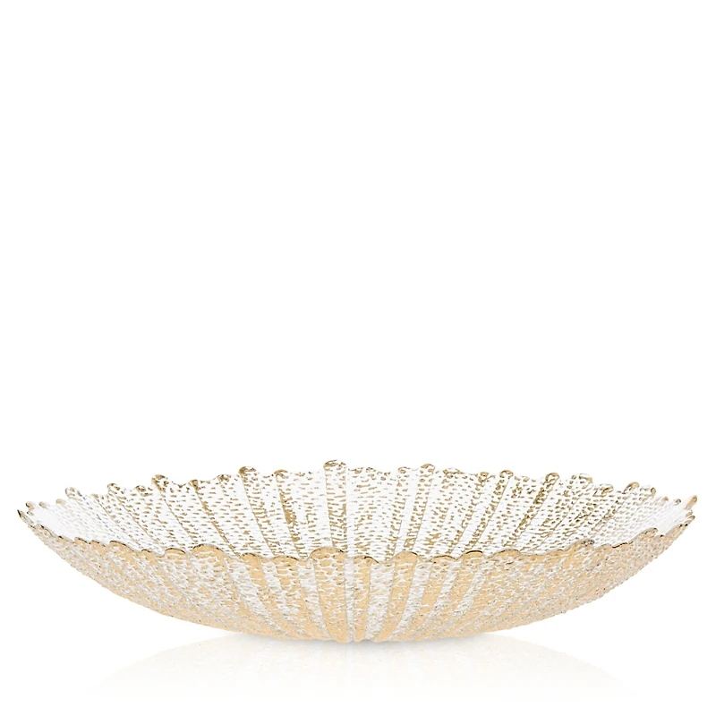 Vietri Rufolo Glass Gold Large Serving Bowl