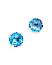 Blue Topaz Briolette Stud Earrings