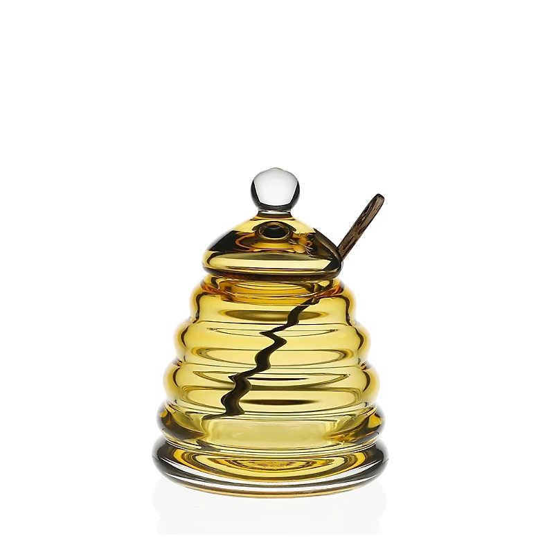 William Yeoward Crystal Country Honeycomb Honey Jar and Spoon