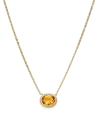 Citrine Bezel Pendant Necklace