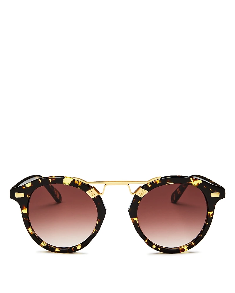 Krewe Stl Ii 24K Gradient Round Sunglasses, 48mm