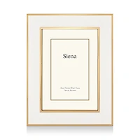 Siena White Enamel with Gold Frame, 5 x 7
