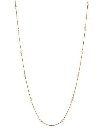 Diamond Station Necklace in 14K Yellow Gold, .30 tcw