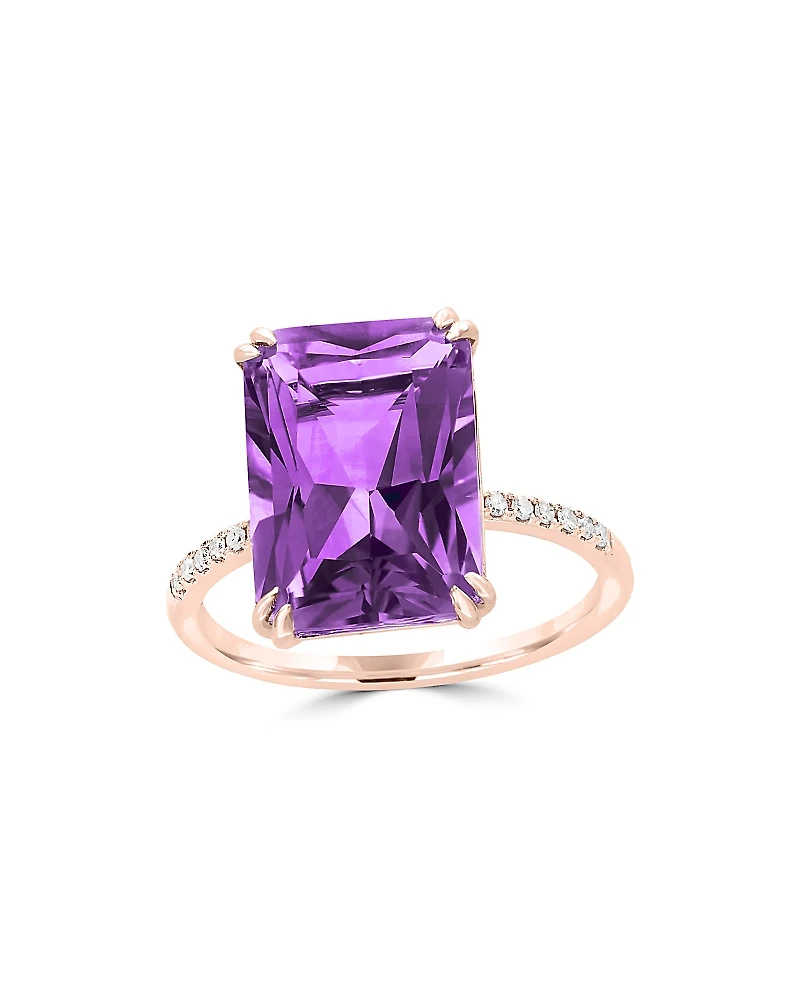 Amethyst and Diamond Statement Ring