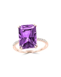 Amethyst and Diamond Statement Ring