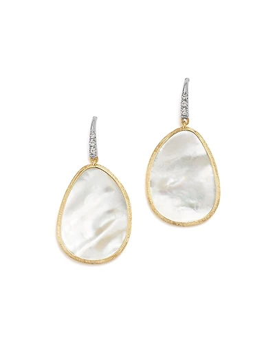Marco Bicego 18K White & Yellow Gold Lunaria Mother-Of-Pearl & Diamond Earrings