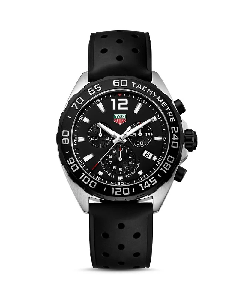 Formula 1 Quartz Men's Black Rubber Chronograph, 43mm