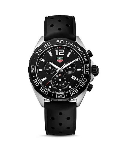 Formula 1 Quartz Men's Black Rubber Chronograph, 43mm