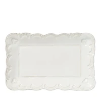 Vietri Incanto Stone White Lace Small Rectangular Platter