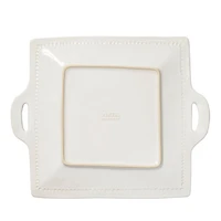 Incanto Stone White Stripe Square Handled Platter
