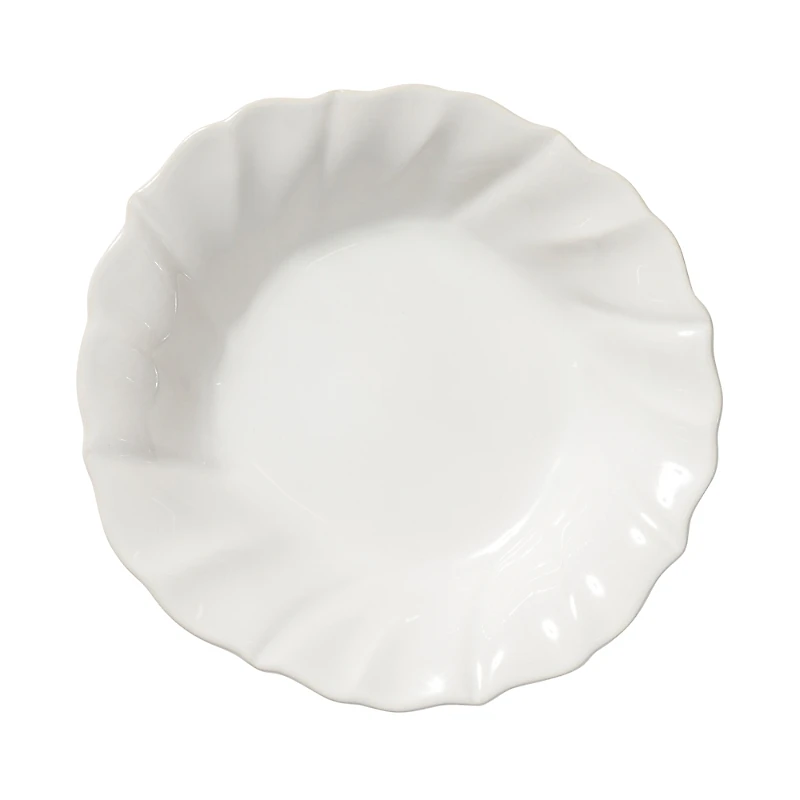 Vietri Incanto Stone White Ruffle Pasta Bowl