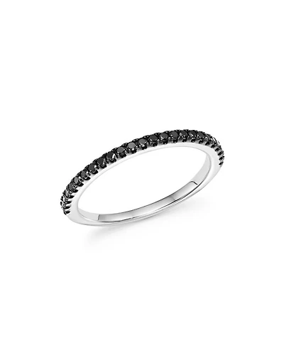 Black Diamond Band in 14K White Gold, 0.20 tcw