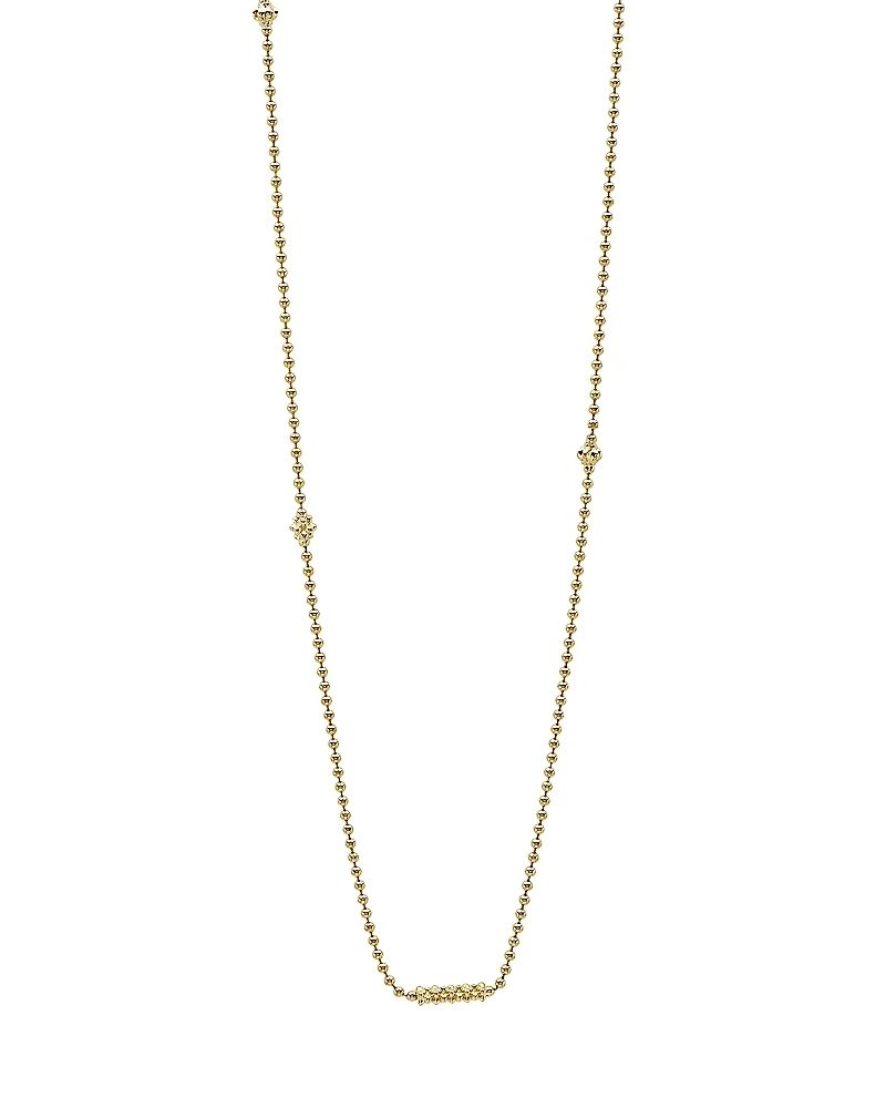 Lagos Caviar Gold Collection 18K Gold Beaded Station Necklace, 16