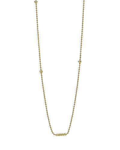 Lagos Caviar Gold Collection 18K Gold Beaded Station Necklace, 16