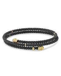 Gold & Black Caviar Collection 18K Gold & Ceramic Coil Bracelet