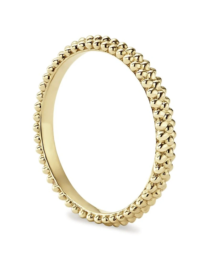 Caviar Gold Collection 18K Triple Beaded Stacking Ring