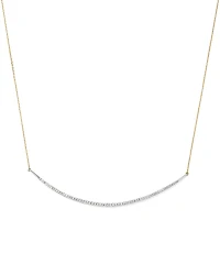 Adina Reyter Sterling Silver & 14K Yellow Gold Pave Diamond Curve Choker Necklace, 13