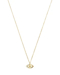 Moon & Meadow 14K Yellow Gold Evil Eye Pendant Necklace, 16