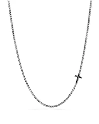 David Yurman Pave Cross Necklace with Black Diamonds