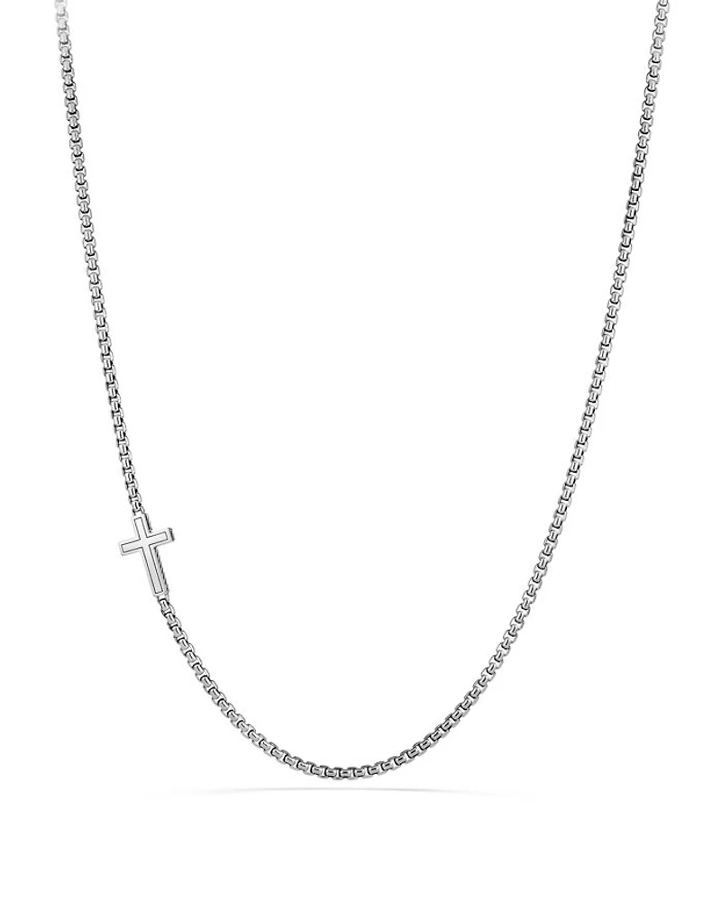 Men's Pavé Cross Necklace with Black Diamonds