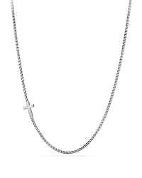 Men's Pavé Cross Necklace with Black Diamonds